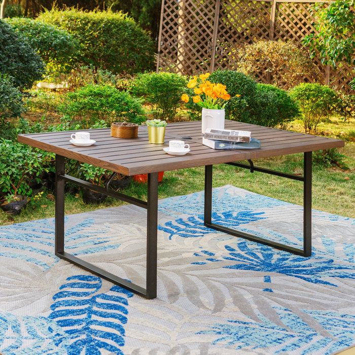 Alphamarts Metal Outdoor Dining Table & Reviews Wayfair